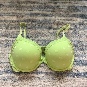Aerie lime green polka dot Demi bra 34 D